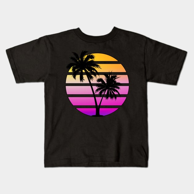 Retrowave Sunset Kids T-Shirt by Brobocop